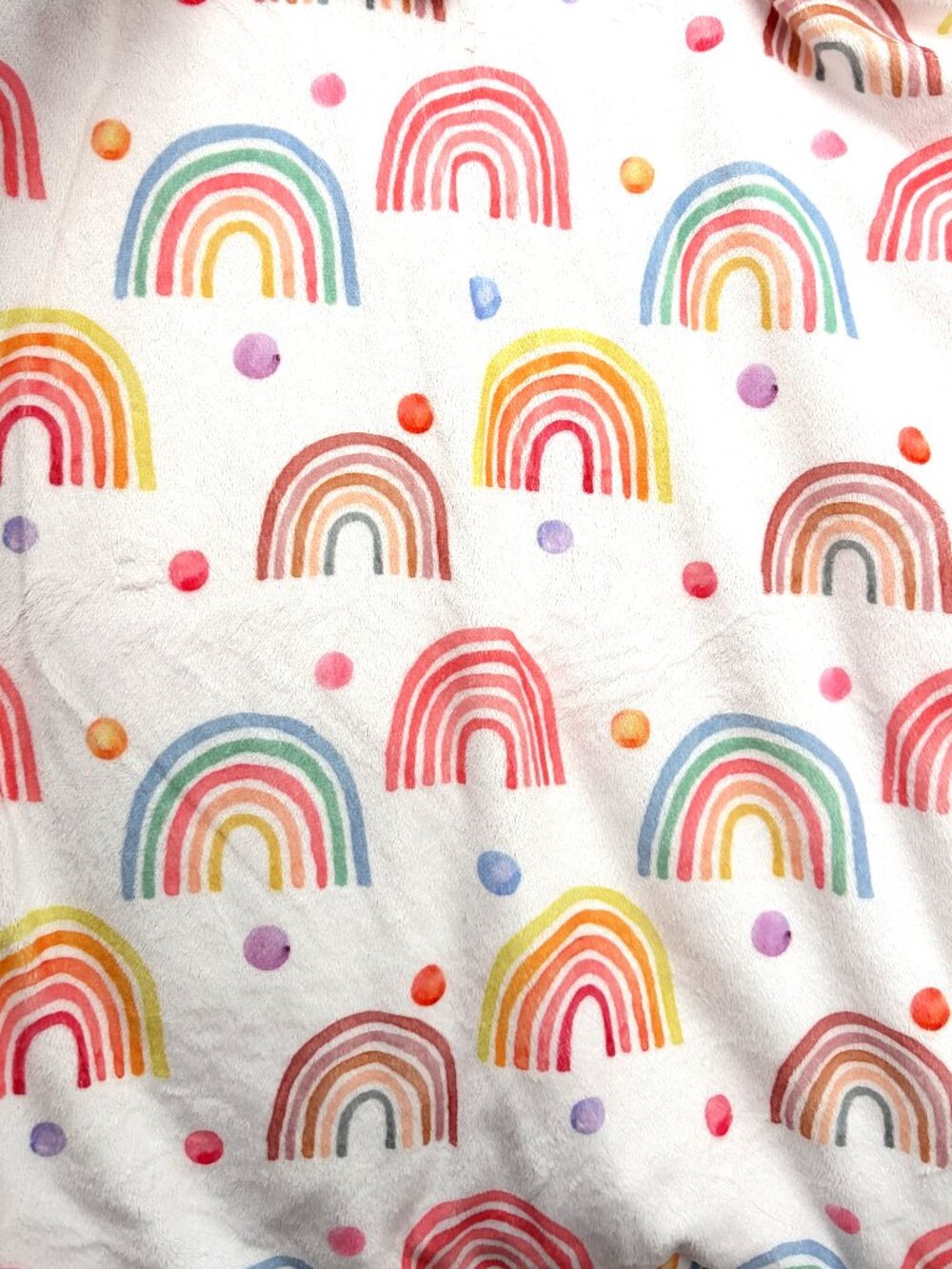Honey Lemonade Pink Rainbow Minky Dot Toddler Blanket 40x50